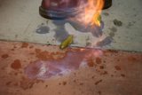 Burning Shoe, Singeing Foot