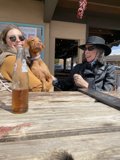 A Casual Outing with Rhoda, Lori, and Their Furry Companion