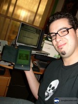 Dave B working on his computer