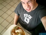 Smiling Dave B enjoying a delicious lunch