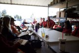 Lunch Meeting at a Busy Food Court