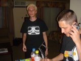 Black-shirted Carson with Friends
