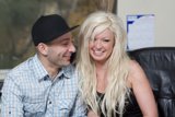 Happy couple in fedoras