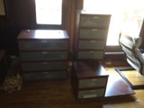 A Woody Desk and Drawer Combo