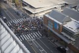 Busy Intersection during Women's March in the City