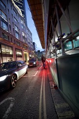 Urban Construction Zone at Twilight in London