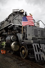 Union Pacific Big Boy 4014 Steam Locomotive with American Flag
