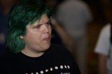 Green-haired Man in Black Shirt