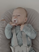 Baby Securely Strapped in Stokke Car Seat