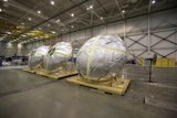 Metal Eggs in a Hangar