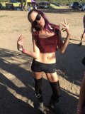 Purple Hair and Black Top