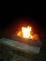 Flames dancing in the desert