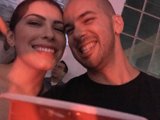 Happy Couple with Red Cups