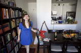 Woman Arrives Home for Christmas Celebration