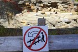 No Trespassing Sign on Wooden Fence