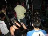 Nightclub music and lively crowd