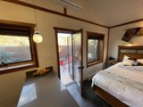 Minimalistic bedroom with a scenic view