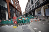Urban Street Construction Work in London City Center