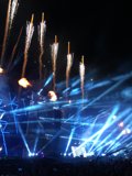 Fireworks and Rock Concert Lights Up the Night Sky