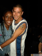 Tattoo-ed couple posing for a picture