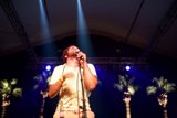 Man singing under the spotlight