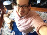 Happy Man and His Furry Friend