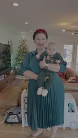 Mother and Baby Christmas Morning Portrait