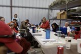 Group Dining at the Wood Table