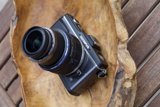 Camera on a Wooden Bowl