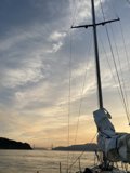 Sunset Sailboat Docked at Raccoon Strait
