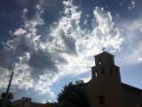 Towering Church Against the Cloudy Sky