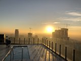 Cityscape at Sunset from Rooftop