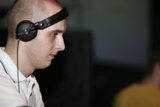 Man Enjoying Music with Sunglasses and Headphones
