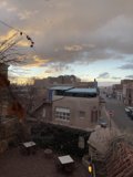 City Street at Sunset in Santa Fe, New Mexico