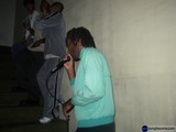 Entertainer on Stairway with Microphone