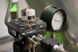 Pressure Gauge and Valve on Machine