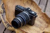 Camera on Wooden Bowl