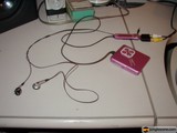 Pink MP3 player on the desk