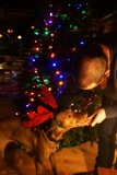 Man Feeds Christmas Pup