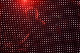 Red LED Light Shines on Screen