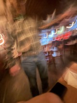 Motion Blur Street Scene with Neon Lights