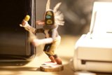Toy Nutcracker Holding Yellow Ball