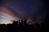Sunset Silhouette of Los Angeles Skyline