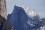 Half Dome's Snow-Covered Granite Face in Winter