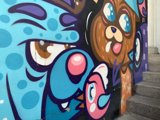 Cartoon Characters Come to Life on a Building Wall