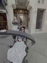 Mother and Baby Stroller Urban Street Scene