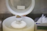 Mysterious White Object perched on a White Container