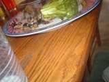 A Delicious Meal on a Beautifully Crafted Wood Table
