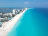 Aerial View of Cancun's Beach and City