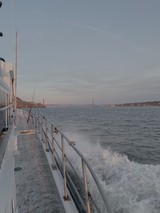 Ferry Wake Churning Through San Francisco Bay